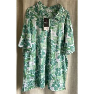 Yatta Golf Polo Shirt Mens 2XL Green Tropical Floral Hibiscus - New With Tags